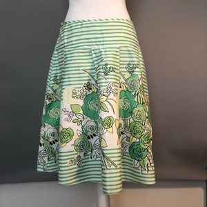 NY&Co Green Floral Full a-line Skirt